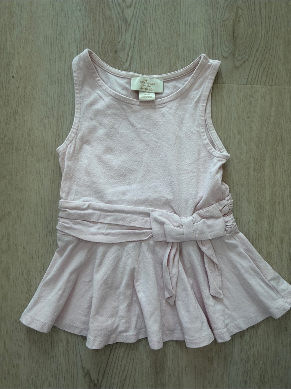 kate spade Light Pink Sleeveless Peplum Tank Top with Waist Bow 3 3T
